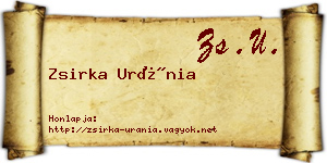 Zsirka Uránia névjegykártya